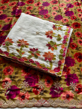 Premium applique work cut boarder saree