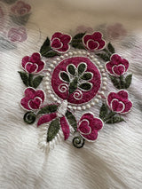 Crush Georgette embroidery saree