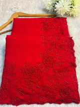 Georgette handwork saree