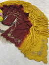 Rangoli crushed dual shade hand work saree