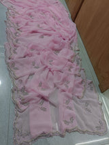 Pure royal georgette handwork saree