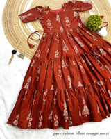Warli doll art block print maxi