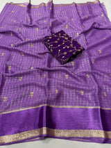 Surabhi- Viscose Georgette weaving checks saree