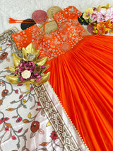 Trending partywear heavy maggam work anarkali set