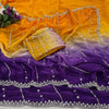 Space silk dual shade original beads work saree