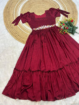 Lilly bullion knot vichitra silk frock