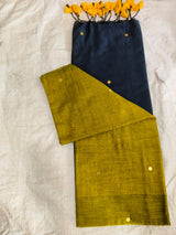 Cotton by Cotton contrast gini work saree with tassels