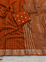 Viscose georgette checks pattern sarees