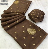 Moss chiffon shibori pallu saree