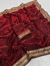 Space silk sequence party wear saree