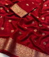 Soft crepe jacquard silk butta saree