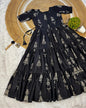 Warli doll art block print maxi