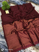 Pure Matka Silk mark certified sea shell saree