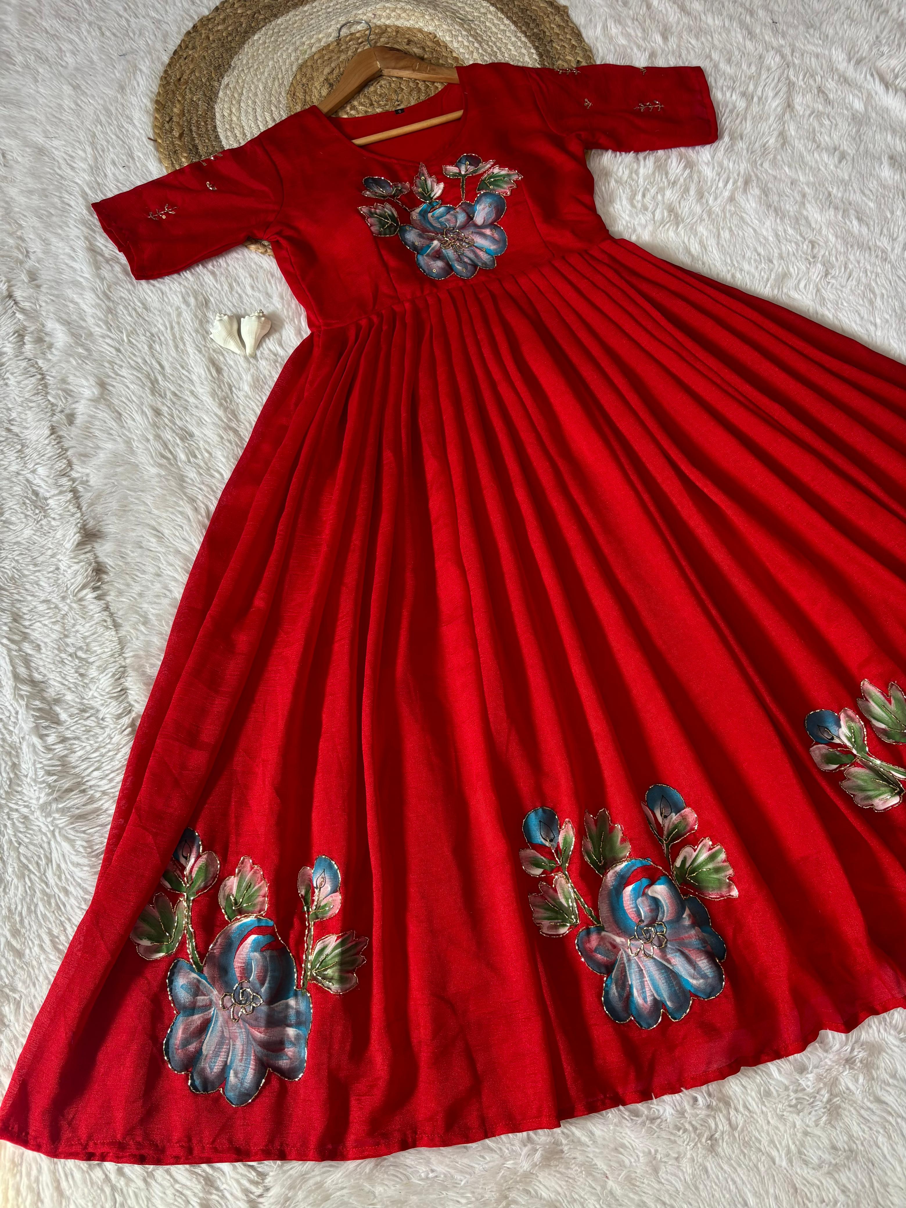 Original Brush Paint HandWork Gown
