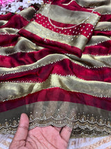 Space silk soft siroski diamond sarees