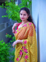 Fancy moss silk georgette soft saree