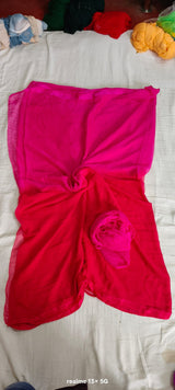 Chiffon multishaded saree