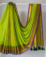 Mul cotton 120 courier zari boarder saree