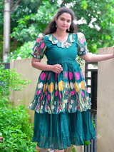 Customised boutique style kota fabric layers maxi