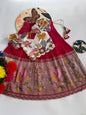 Crepe position print embroidery lehanga choli for kids