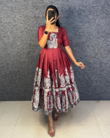 Kota fabric kalamkari frocks