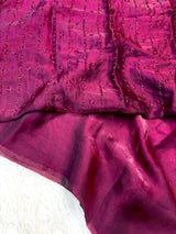 Space silk saree with design work on blouse