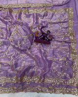 Space silk sequence work saree