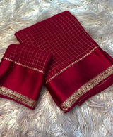 Viscose georgette vintage checks saree