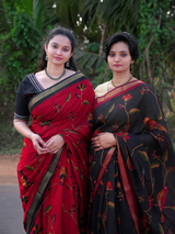 Maheswari Silk Kalamkari Parrot printed Saree
