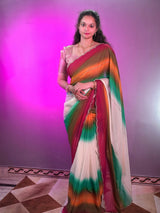 Multi shade party wear saree