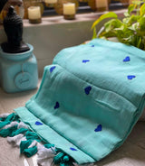 Mul cotton heart embroidery saree