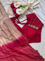 Kajal agarwal inspired chinnon 2 shade saree