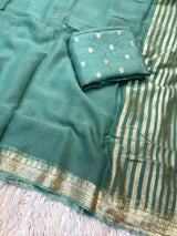 Viscose georgette single shade soft saree
