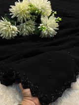 Georgette handwork saree