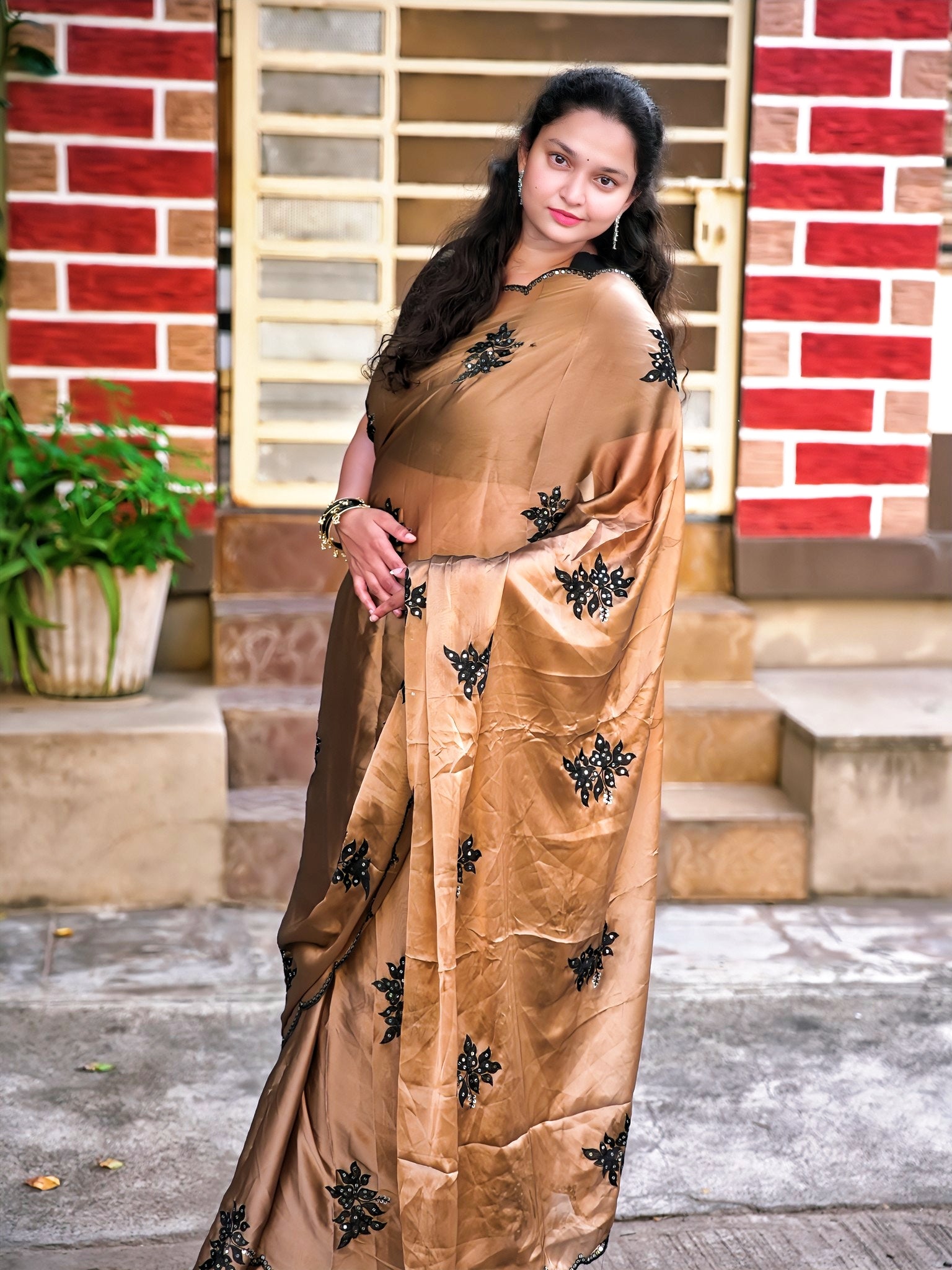Rangoli silk saree embroidery buttis