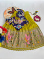 Crepe position print embroidery lehanga choli for kids
