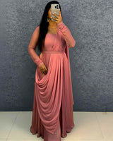 Space silk umbrella dress set