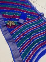 Marshmallow Matte Georgette Rangkat Saree