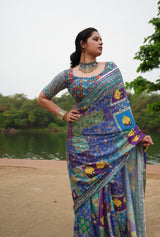Premium Laya celeb inspired ajrak saree