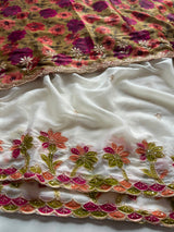 Premium applique work cut boarder saree