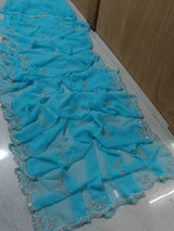 Pure royal georgette handwork saree
