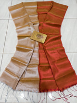 Raga mul tissue cotton dual shade saree