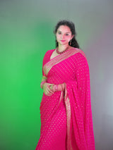 Pure Viscose georgette saree