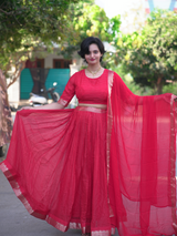 Vintage checks half saree lehanga set
