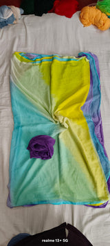 Chiffon multishaded saree