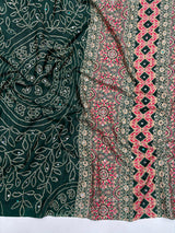 Ajrak design crepe silk mirror saree