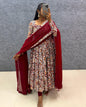 Pure Cotton Kalamkari Block Print Anarkali with Georgette Duppatta