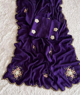 Soft Rangoli crush handwork saree