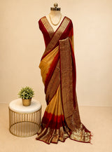 Kanjivaram style chinnon crepe silk saree