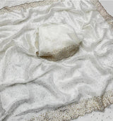 Space silk Diamond work saree